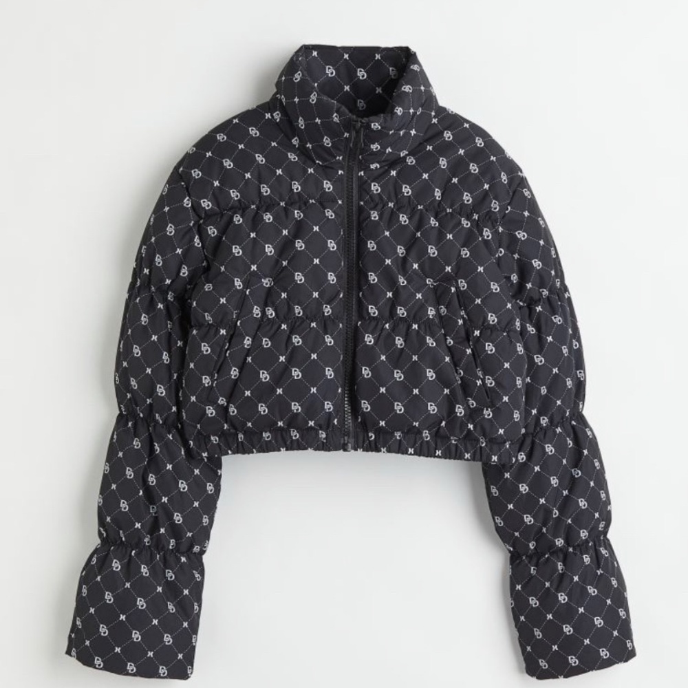 ✨ H&M ✨ Patterned Puffer Jacket Cropped Coat